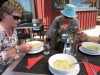 Aan een seafood chowder